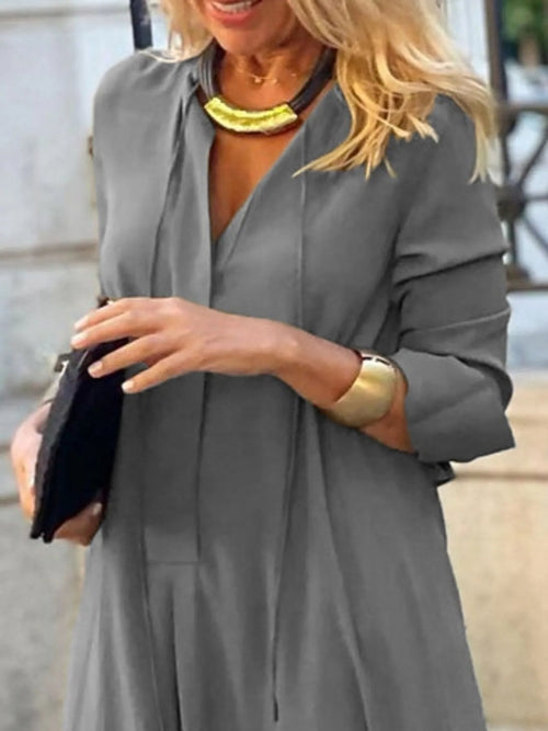 Full Size Solid Color Maxi Shirt Dress Plus Size