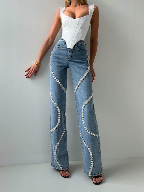 Loose Straight Leg Jeans And Fashionable Casual Pants With A Rhine